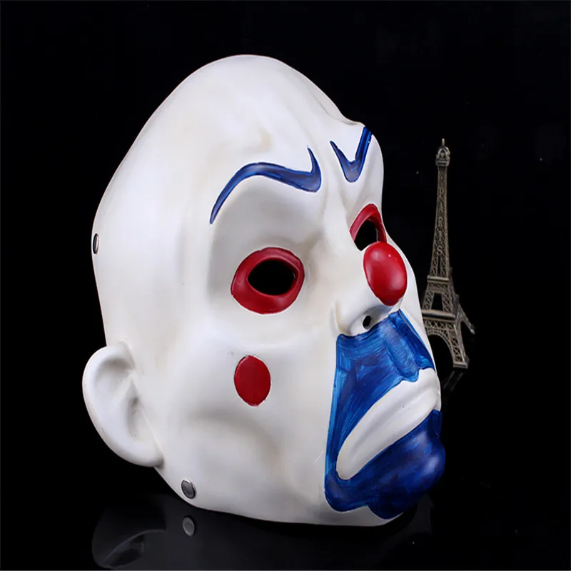 Adult Batman Joker Clown Bank Robber Mask Dark Knight Costume Halloween