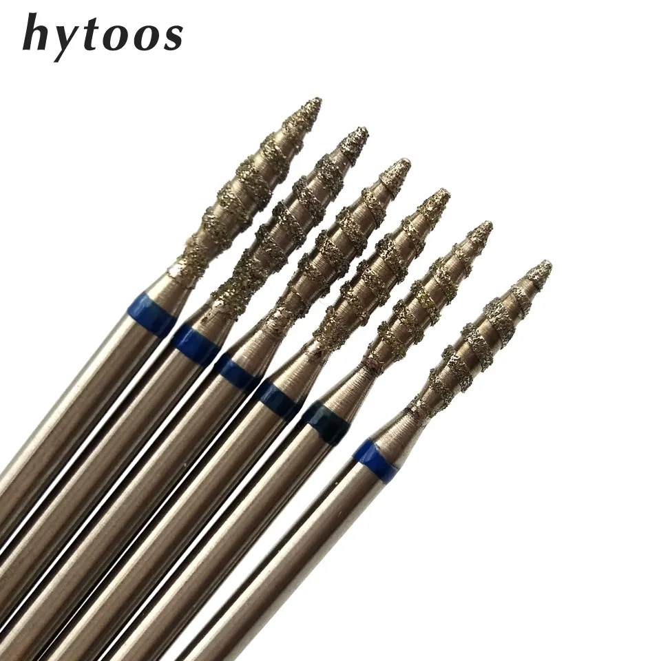 

2019 1Pc New Tornado Flame Diamond Nail Drill Bit 3/32" Rotary Burr Manicure Cutters Drill Accessories Spiral Shape Mill Tools