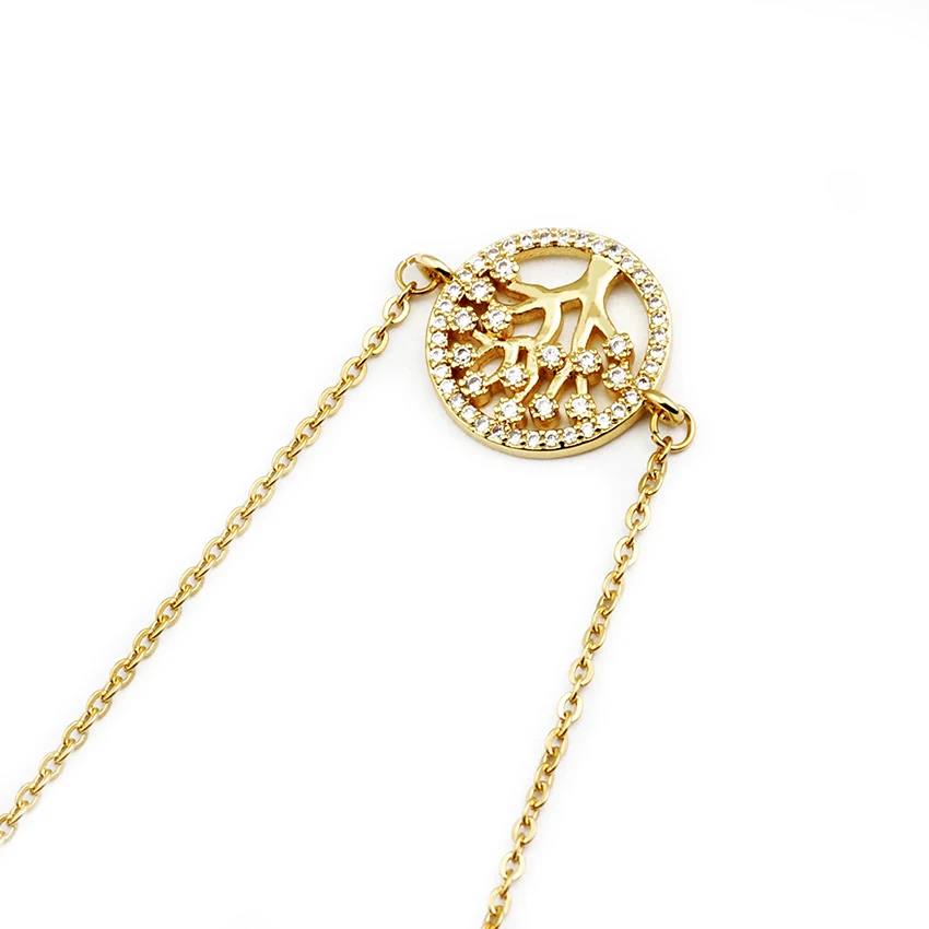Árvore na Rodada Corrente de Ouro Cor de Aço Atacado Preço Dainty Charme Pulseiras Inoxidável Moderno Mulheres Pulseras Accessoires 10 2020 17 Joias e Acessórios