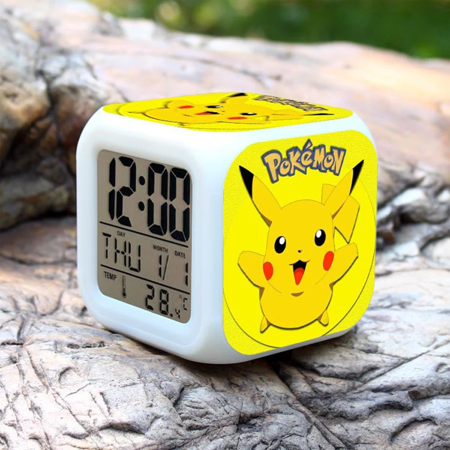 Charmander Squirtle Alarm Digital Clock Glowing LED Lights Bedroom Decor