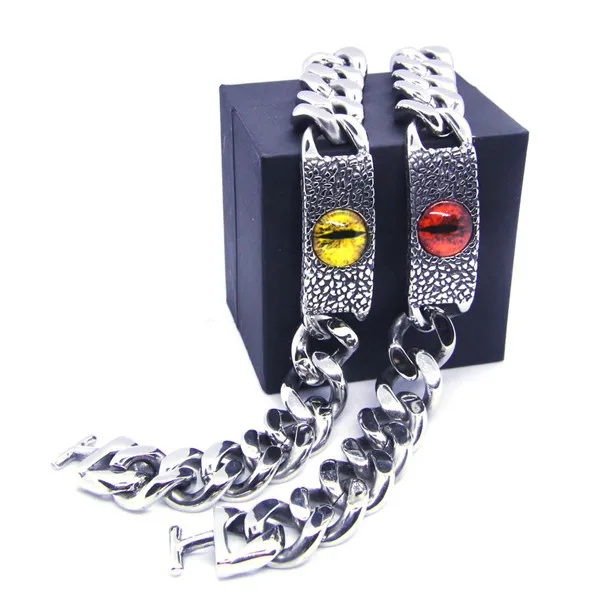 2018 Hot Sales Dinosaur Eyes Bracelet 316L Stainless Steel Best Quality 100% TOP Biker Cat Eye | Украшения и аксессуары