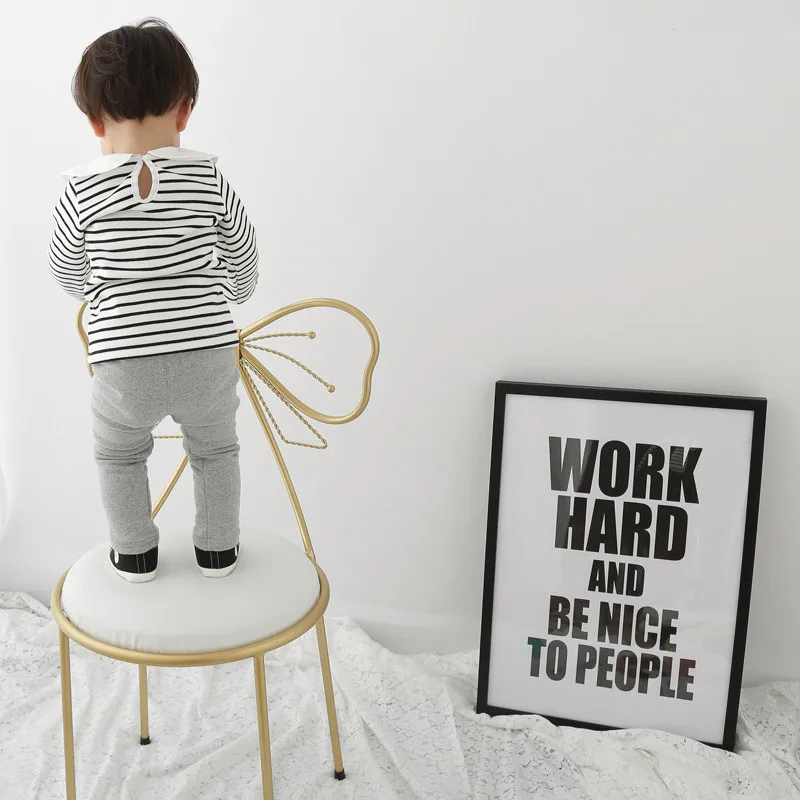 EnkeliBB Children Winter Fleece Tops Baby Girl Warm Basic Shirt Wholesale Kids Clothes Girl Autumn Striped Blouse Fleeve Tops