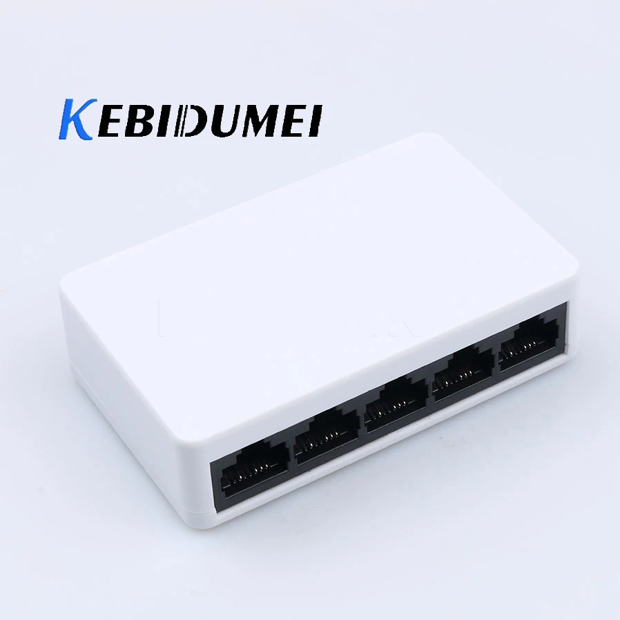 Мини сетевой коммутатор kebidumei 10/100 Мбит/с 5 портов быстрый Ethernet Lan Hub