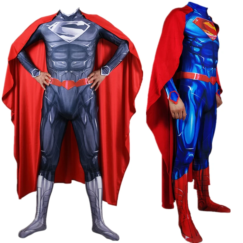 

Adult Men Kids Superman Clark Kent Cosplay Costume Zentai Superhero Bodysuit Suit Jumpsuits Cloak