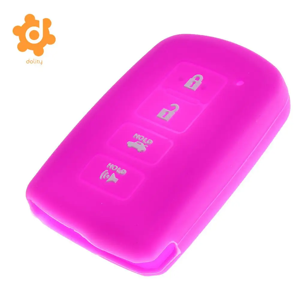 2pcs Silicone Car Key Shell Case Cover for Toyota Avalon RAV-4 Purple+Yellow
