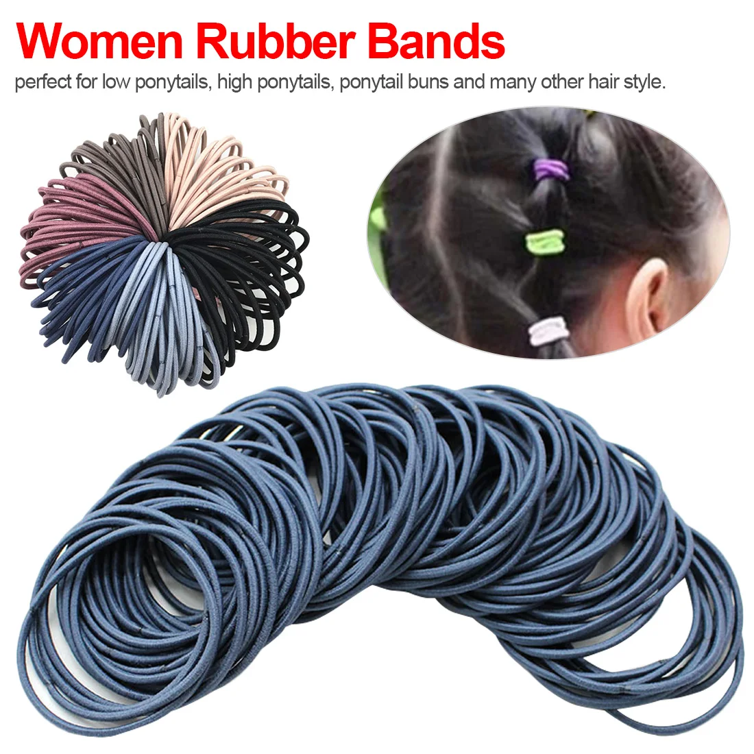 

Women Rubber Bands Scrunchy Elastic Hair Bands Girls Headband Decorations Ties Gum for Hair 50pcs/Set 5CM Hair Accessories