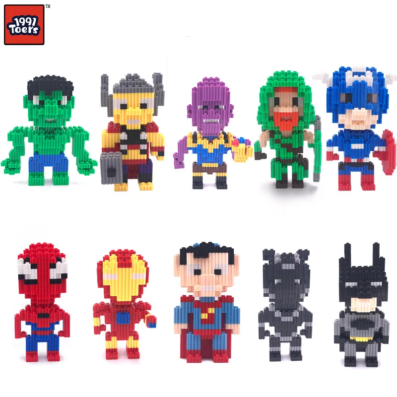 

1991Toers Super Hero Avengers Marvel Superman Nanoblocks Building Blocks Diamond Bricks DIY Creative Toys Compatible LegoINGLYS
