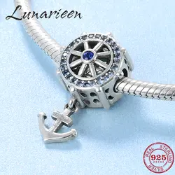 Бусины в виде якоря из стерлингового серебра 925 пробы браслеты модные подвески подходят к оригинальному браслету Pandora