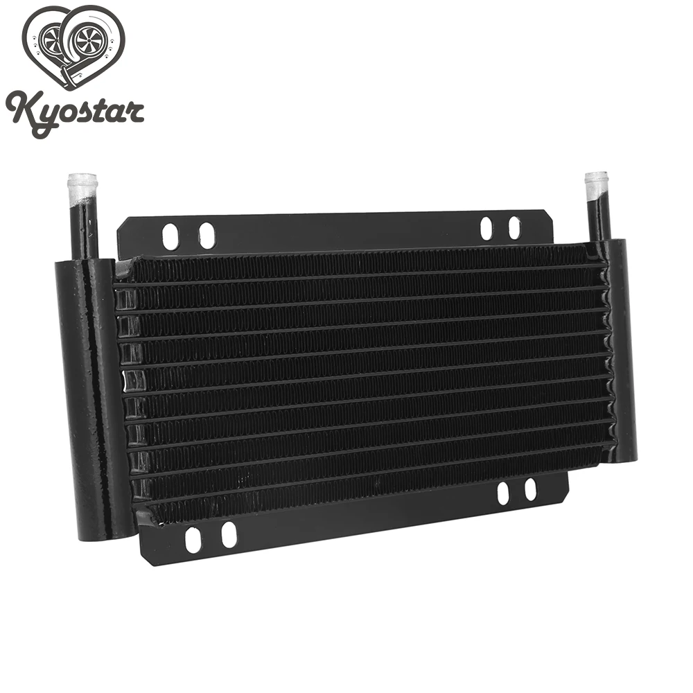 

Universal 8000 Type Plate & Fin Transmission Oil Cooler 9 Row Aluminum Oil Cooler Auto Racing Radiator 11''x7 1/2''x3/4'' Black