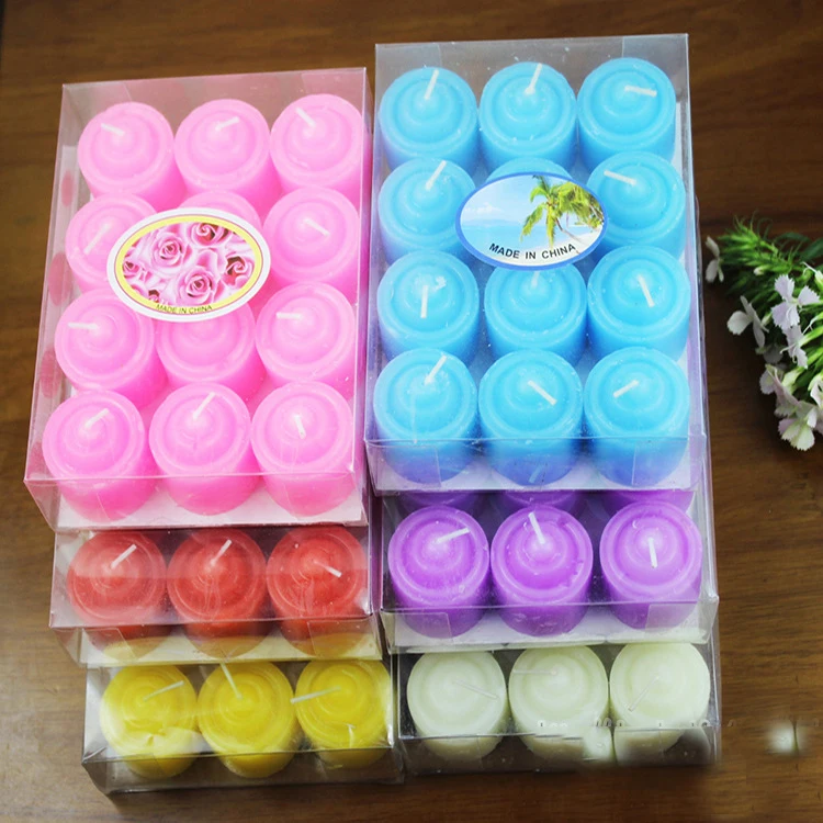 

Romantic Fruit Small Candle Multicolor Aromatherapy Small Candle Plastic Shell Cylindrical Candle 12 Pack