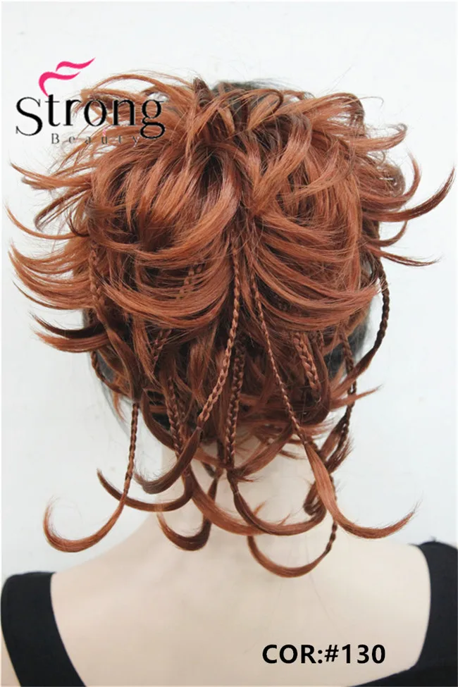 StrongBeauty 12 дюймов Регулируемый грязный стиль конский хвост наращивание волос синтетические волосы-кусок с челюстью коготь выбор цвета - Цвет: 130 Copper Red