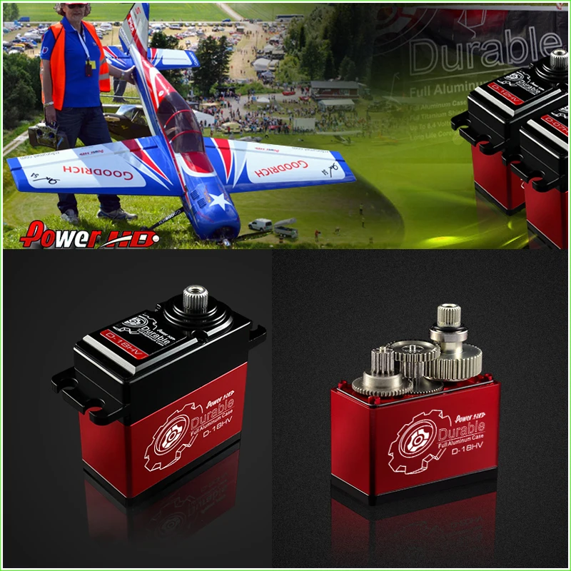 1 Pcs POWER HD D-18HV Durable Servo Digital Coreless Titanium Alloy for Helicopter