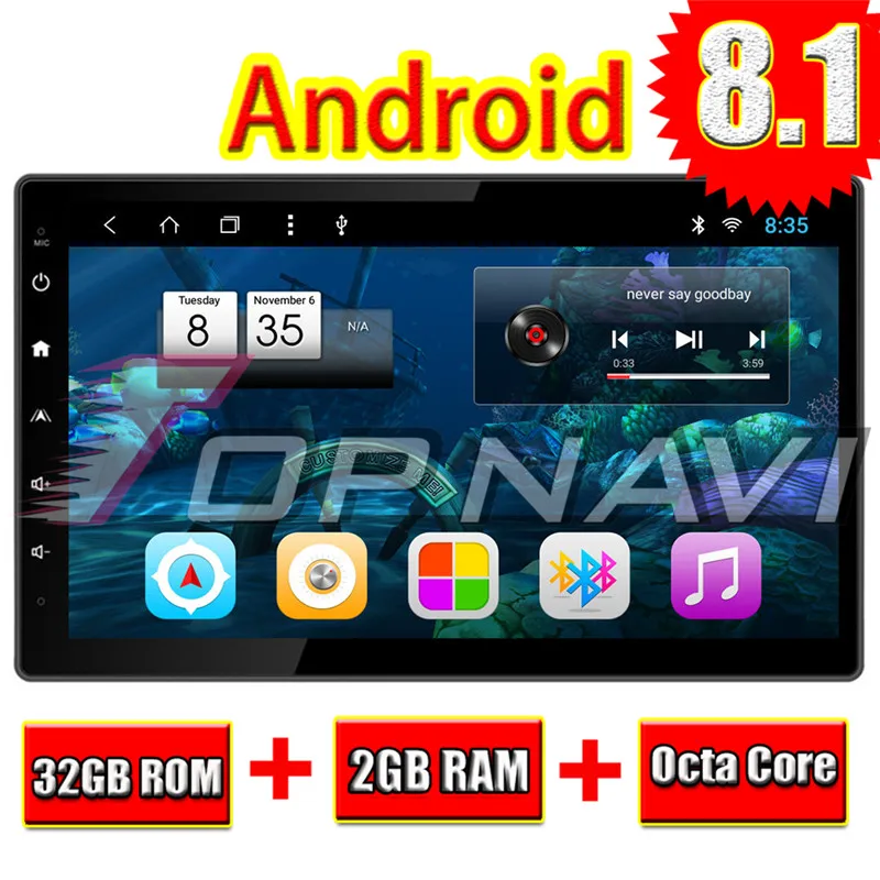  Topnavi 10.2'' Octa Core Android 8.1 Car Multimedia Player for Removable Universal Autoradio GPS Na