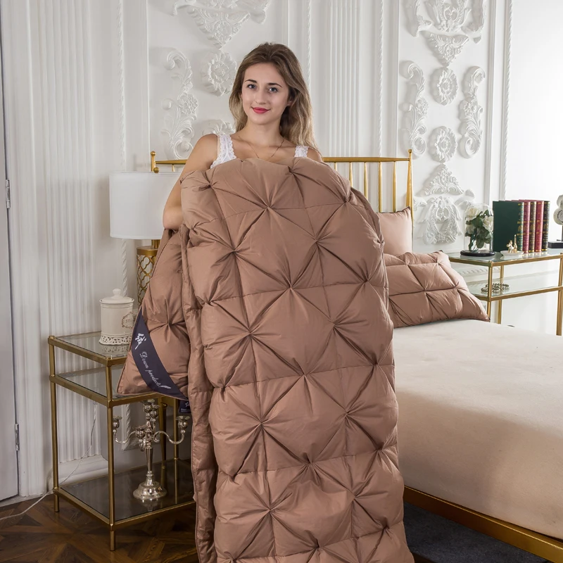 Svetanya гусиный пух одеяло толстое теплое одеяло роскошное Стёганое одеяло наполнитель постельных принадлежностей