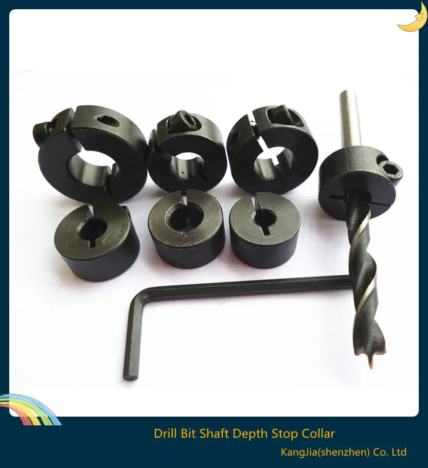 Brand New Hot ! 7pc Drill Bit Depth Stop Collars Split Ring Set 1/8, 3/