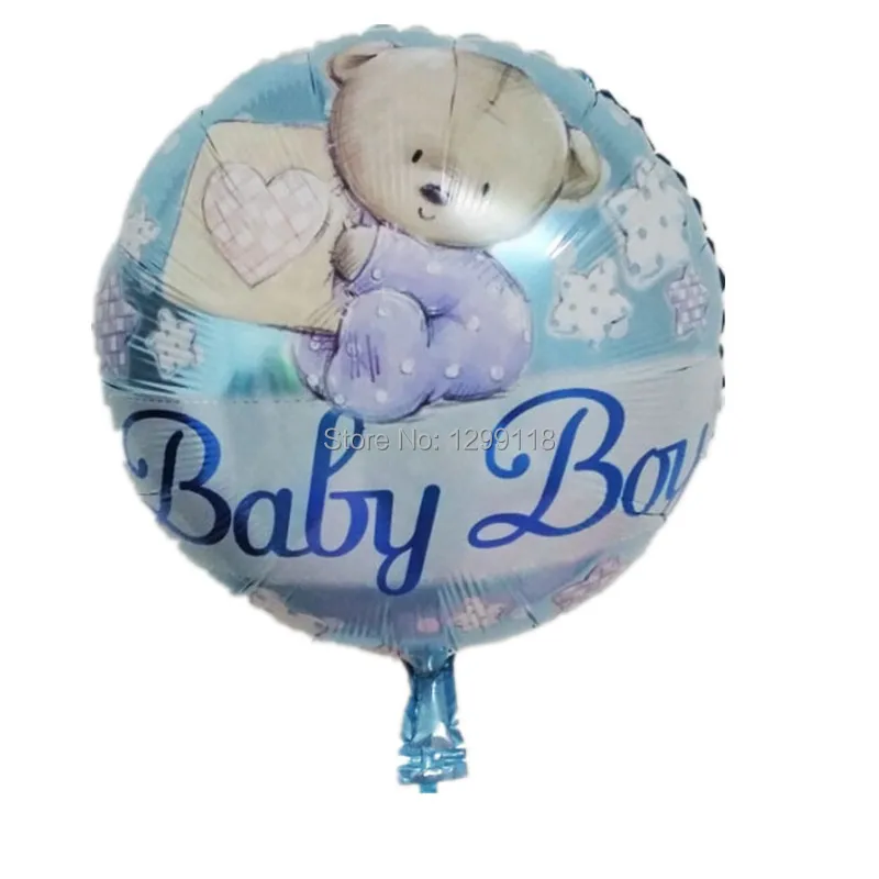 10pcs /lot 18Inch Round Baby Boy Helium Foil Balloons Baby Kids