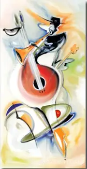 

Jammin music oil paintings on canvas alfred gockel modern abstract art hand painted for hotel decoration