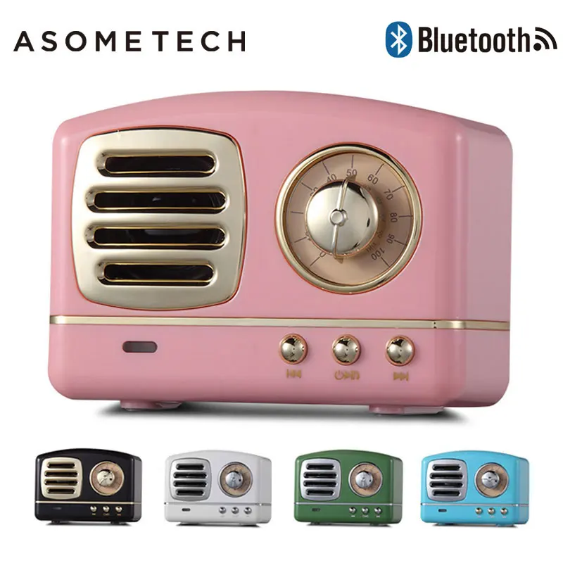 Милая портативная мини колонка Беспроводная Bluetooth Колонка в стиле ретро FM радио