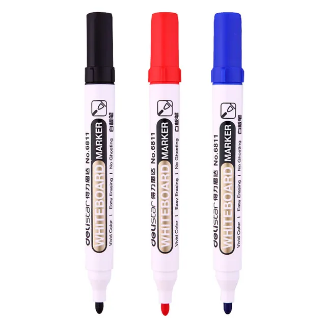 Deli 2mm Whiteboard Markers Easy Erasing Mark Pen Children Student Writing  Drawing Graffit No Ghosting Office School Stationery