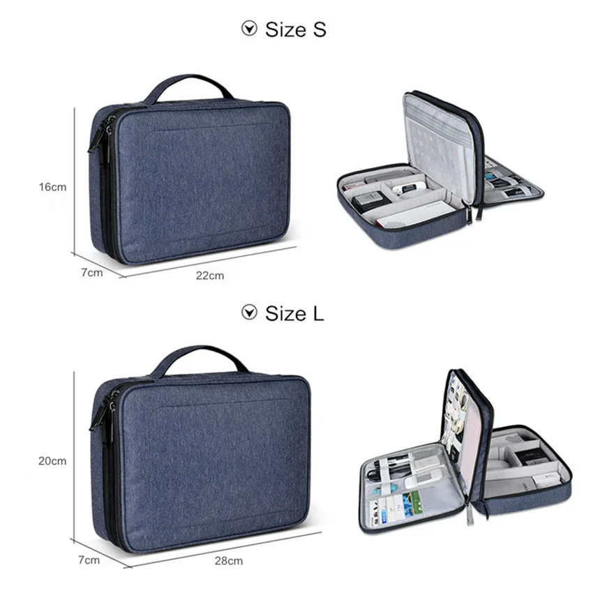 Tanie Wodoodporna elektroniczna torba do przechowywania akcesoriów USB gadżet organizer kabli danych rękaw ochronny etui torba na ipad Digital