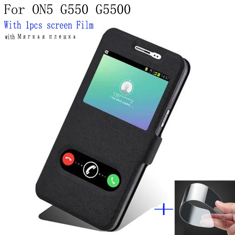 2pcs Phone case For Samsung galaxy ON5 cover shell open window PU leather ON 5 G550 G5500 flip back | Мобильные телефоны и