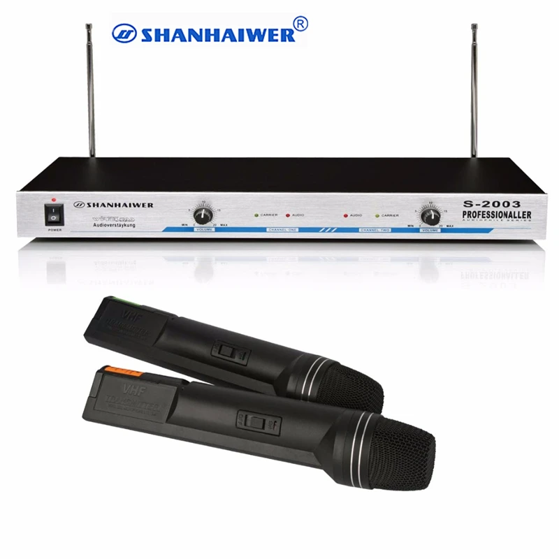 Original VHF dual channel handheld wireless microphone System KTV