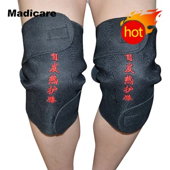 

2 Pcs Magnetic Tourmaline Self Heating Therapy Elbow Knee Pads Support Brace Remedy Wrap Tourmaline Elbow and Knee Pads