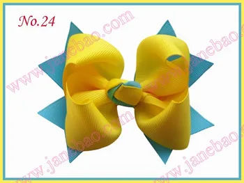 

free shipping 80pcs good girl costume boutique 4.5'' two tone leaves -A hair bows clips girl hair clippie