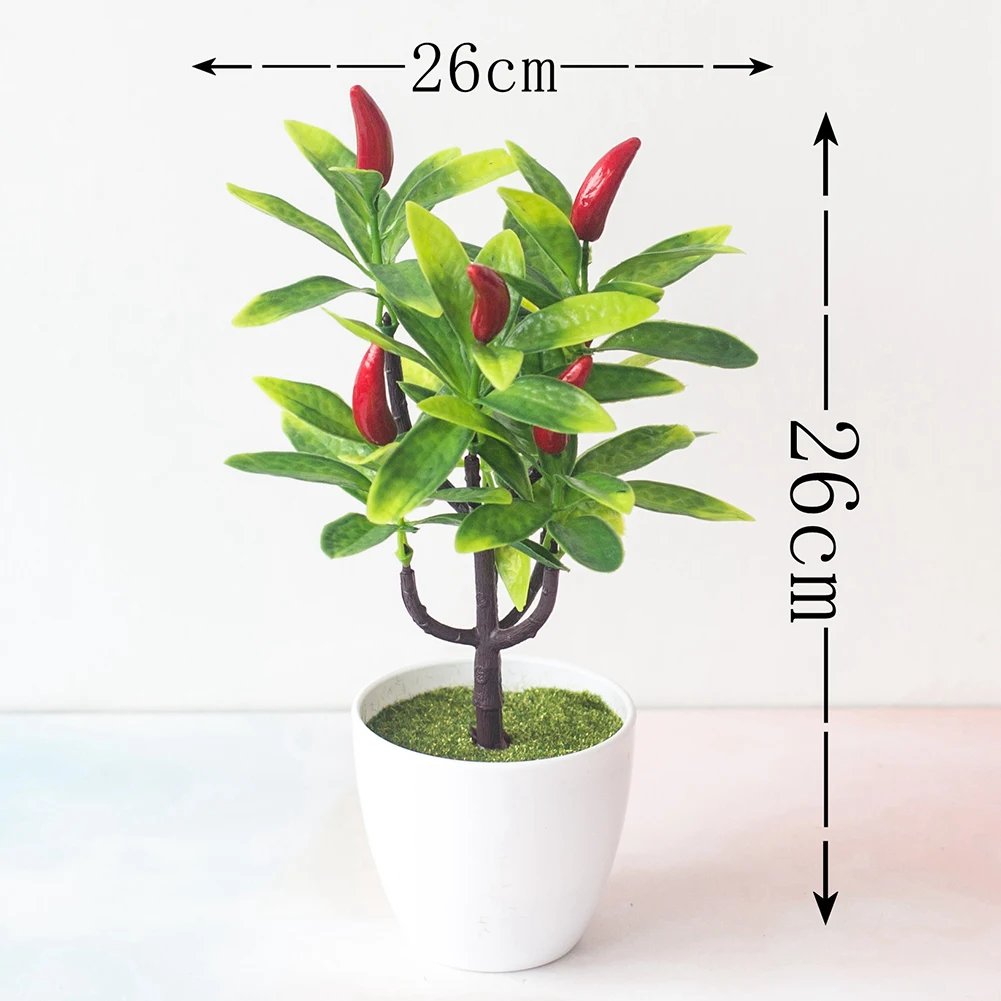 1 шт. искусственное фруктовое дерево бонсай Свадебная вечеринка домашний офисный стол Бонсай Декор клубника оранжевый китайский ягода Чили яблоки, персики T