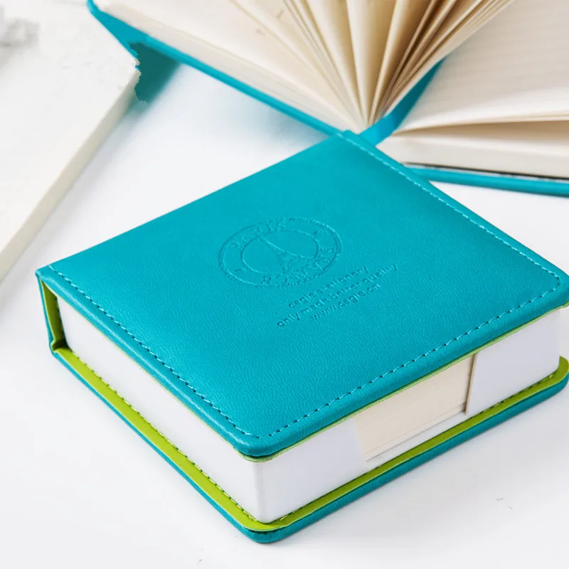 

Multi-colored notes box leather double portable block notes fashion logo eco-friendly memo pads with box