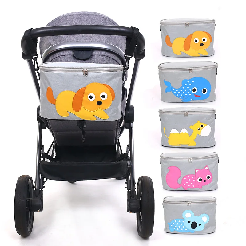 

5 Style Baby Stroller Bag for Milk Bottle Diaper Nappy Bags Mom Zip Waterproof Oxford Cloth Stroller Accessories Animals Prints
