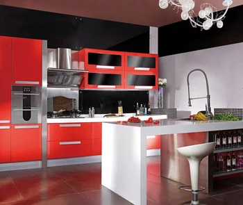 

Red and black kitchen design