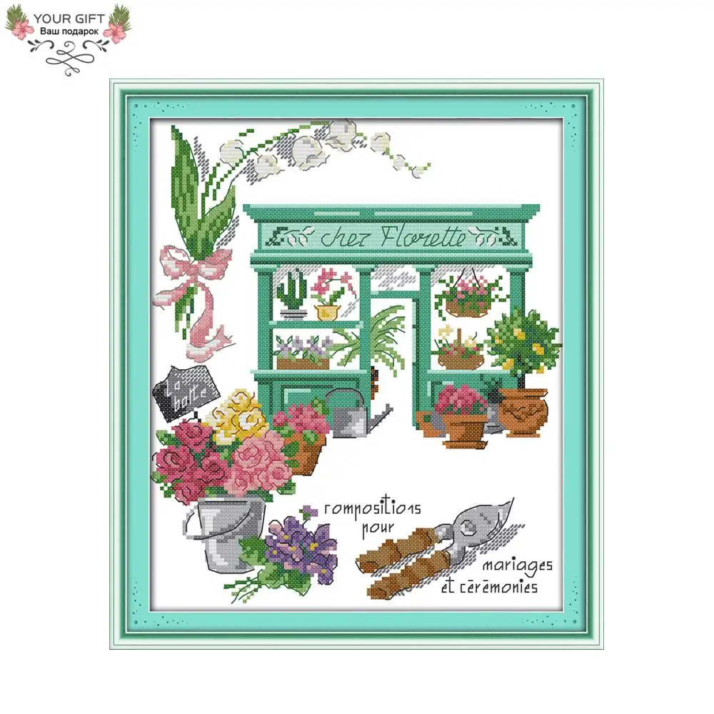 Joy Sunday H552 украшение для дома 14CT 11CT штампованная и Счетная Цветочная вышивка