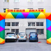 8 м W красивая и красочная печатная надувная Рекламная АРКА, квадратная входная арка козловая для продвижения