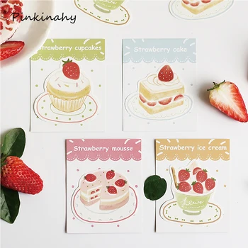 

INS Style Strawberry Cake Memo Pad N Times Sticky Notes Memo Notepad Bookmark Office School Supplies Gift BQ015