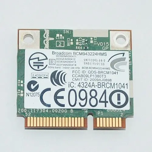 Dw1520 Dual Band bcm943224hms 300 Мбит/с Беспроводной-N Wi-Fi 802.11n Половина Mini pci-e карты для Dell сети WLAN 11Z 1320 1370 1450 1569