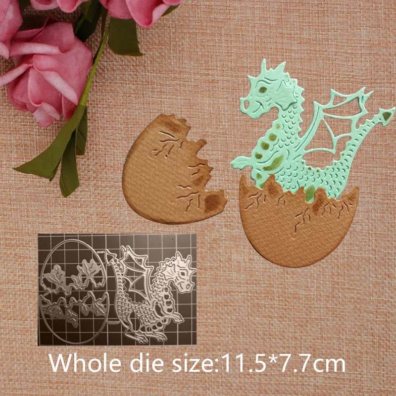

Dinosaur Egg Metal Cutting Dies Stencils for DIY Scrapbook Photo Album Paper Card Decorative Craft Embossing Die 11.5*7.7cm