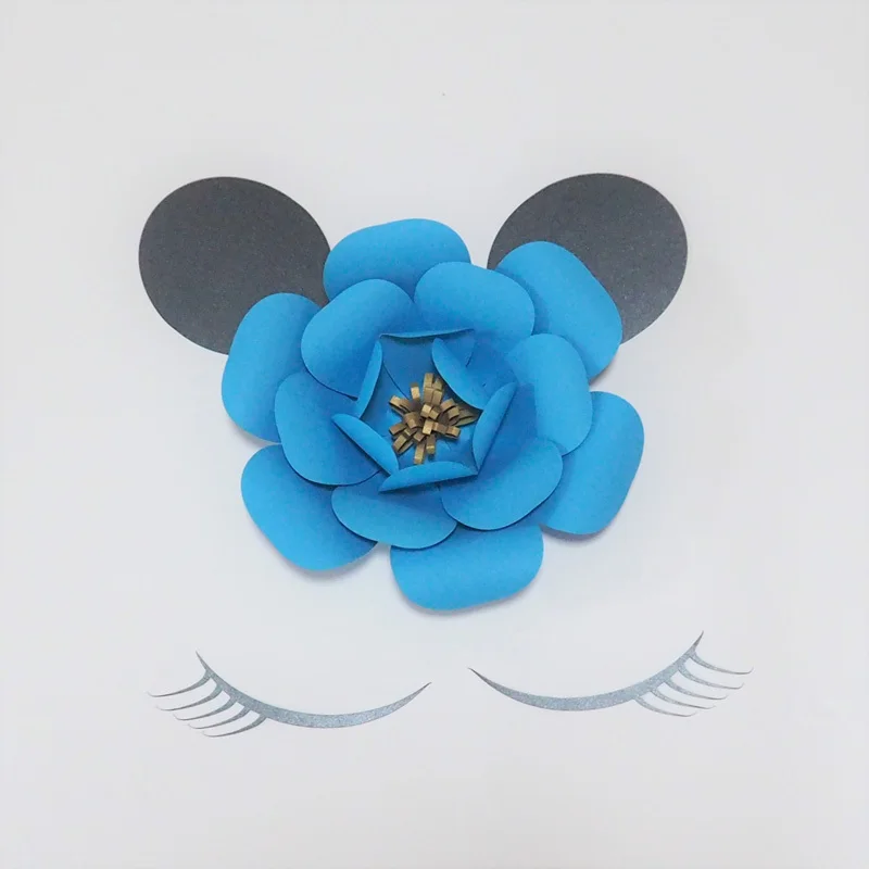 

2018 Cat Giant Cardstock Paper Flowers For cute Cat Theme Party Birthday Dessert Table Decor Baby Nursery Shower Backdrop