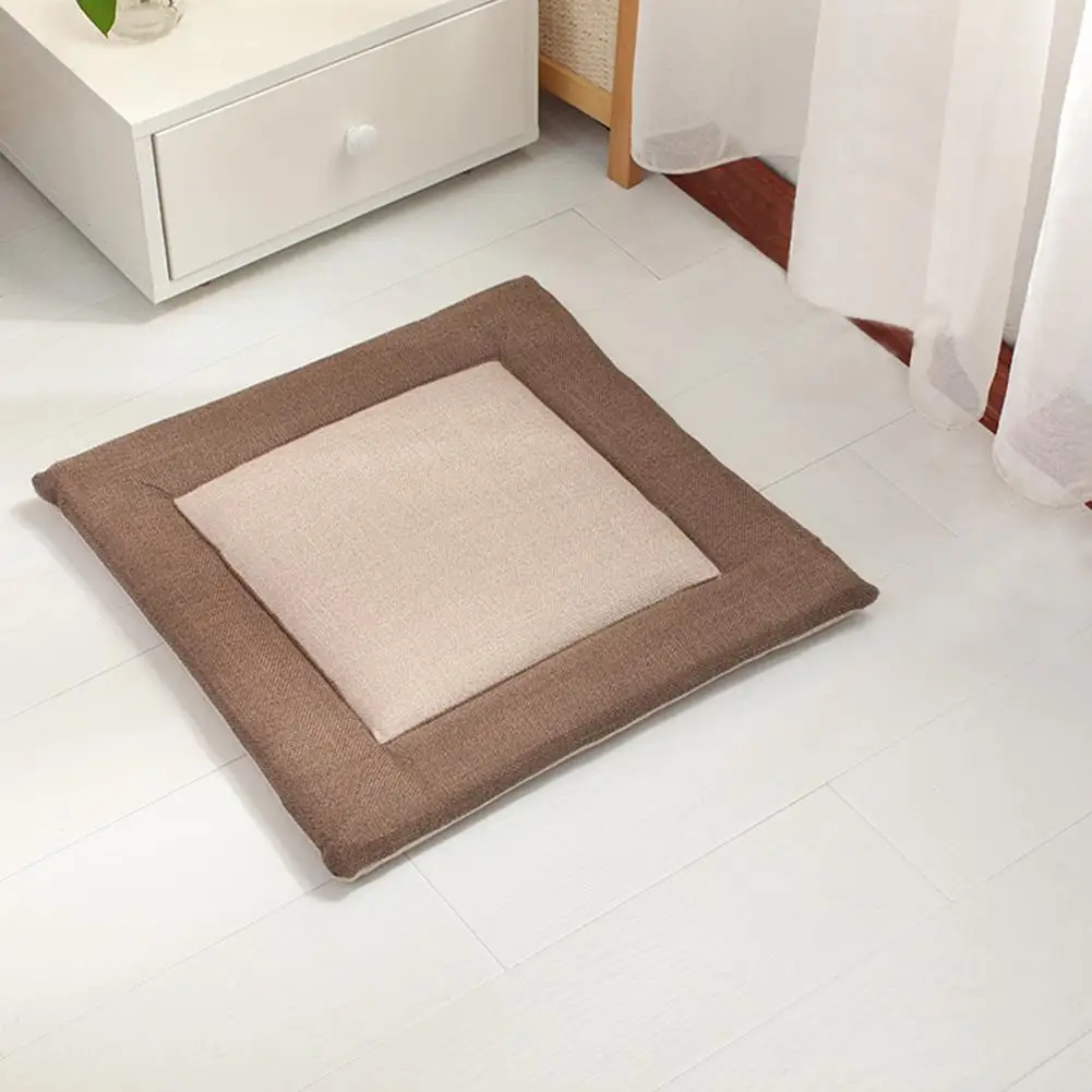 Японский стиль, простая льняная однотонная подушка для дома, офиса, дивана, декоративный стул, подушка для сиденья, Подушка для стула, 4 цвета, 40