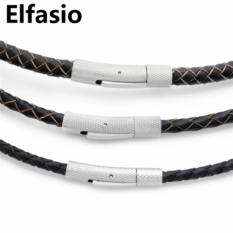 5mm Braided Leather Chain Necklace for Men