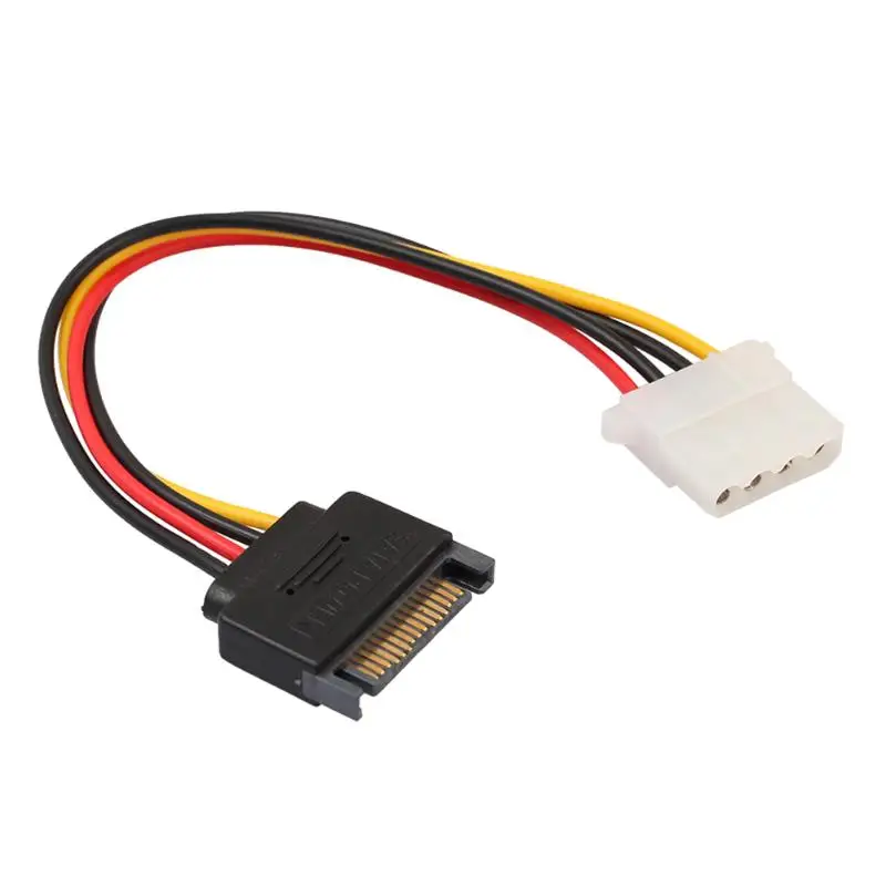 

SATA 15pin Male to IDE Large 4pin Hard Disk Drive HDD Power Cord Connector Wire 4P to 15P Serial Power Supply Extension Line