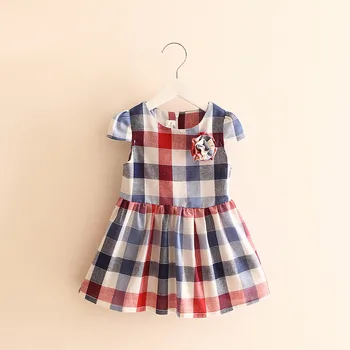 

Toddler Girl Dresses Casual Flower Plaid Short Sleeve Kids Dresses for Girls Baby Costumes Princess Dress Girls Party Clothes