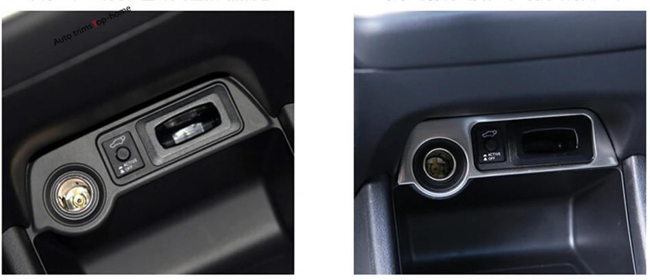

For Mitsubishi Outlander 2013 - 2017 Stainless Steel Cigarette Lighter Panel Decorative Cover Frame Trim 1 Pcs / Accessories