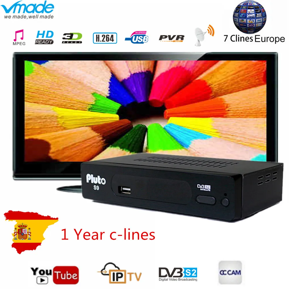 DVB S2 спутниковый телевизионный ресивер Full HD 1080 P телевизионная приставка Плутон s9