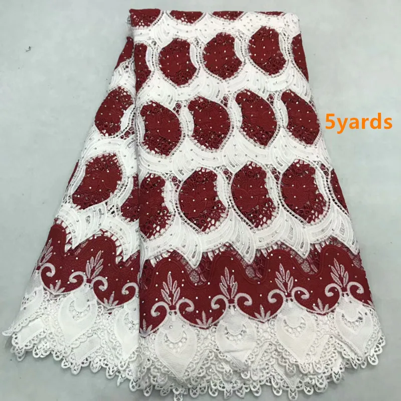 

Embroidered African Lace Fabric High Quality For Nigerian Wedding Dress,Water Soluble Lace With Guipure Cord Lace Fabric DFS042