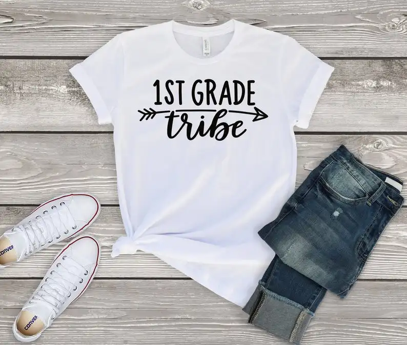 

Skuggnas New Arrival 1st Grade Tribe Shirt Teacher shirt Back to school T-shirt Short Sleeve Fashion Tumblr Tops Aesthetic Tees