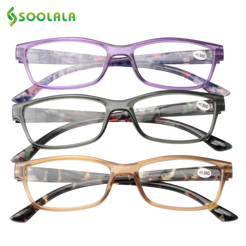 3 Trans Color Mix SOOLALA, весенние петли, очки для чтения, для женщин и мужчин, тонкий светильник, очки для дальнозоркости+ 1,0 1,25 1,5 1,75 до 2,75 3,0 3,5 4,0 - Цвет оправы: 3 Trans Color Mix