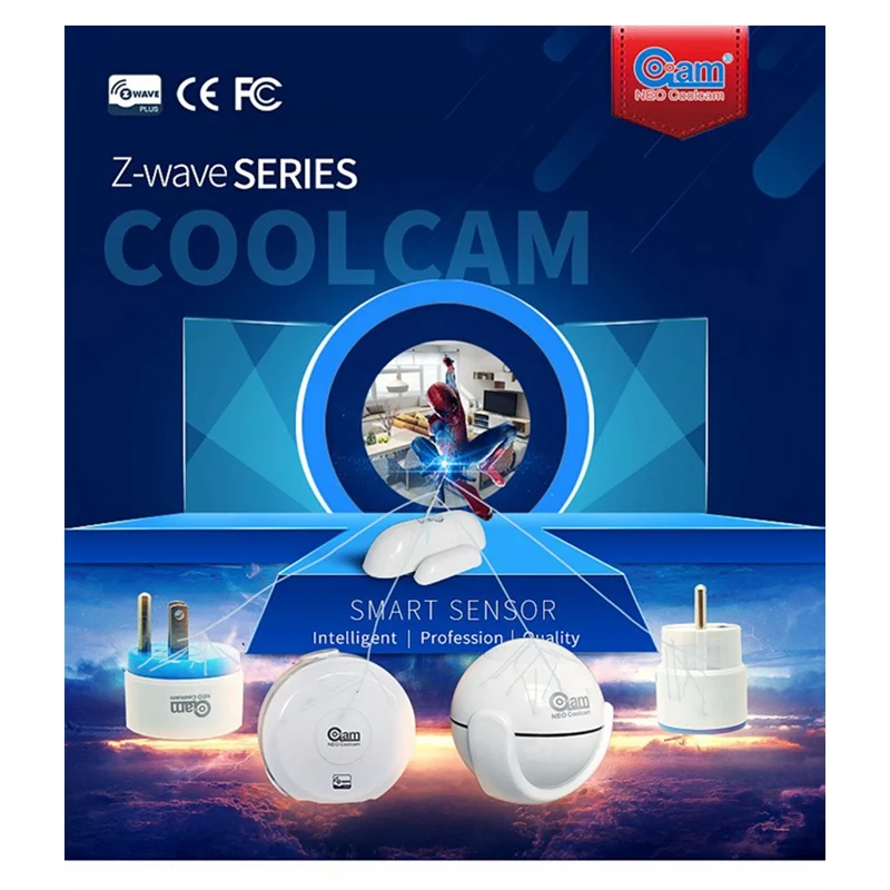 NEO Coolcam NAS-PD01Z Z-wave движения PIR Сенсор домашней автоматизации Совместимость с Z wave Системы 300 Series и 500 Series