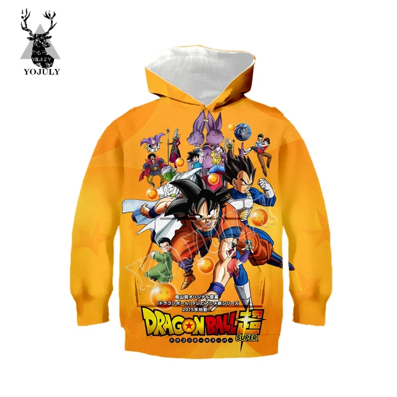 

YOJULY Baby/Boy Casual Streetwear Pullover Clothing Child Fashion Hoodie Hooded Dragon Ball Goku Anime 3D Printed Hoodies V10
