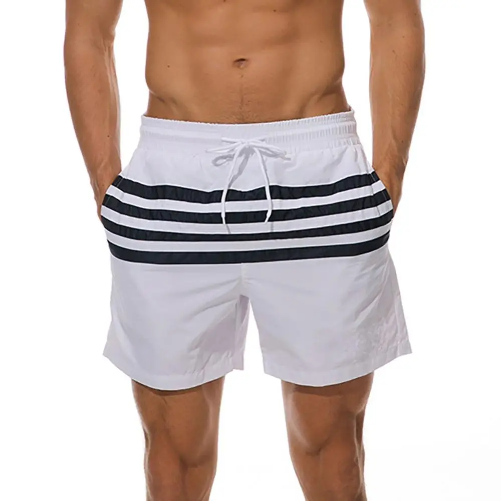 Быстросохнущий Мужской пляжный костюм, мужские летние белые шорты, шорты для плавания, пляжные шорты, шорты для серфинга, шорты для плавания, сёрфинга# sx - Цвет: White